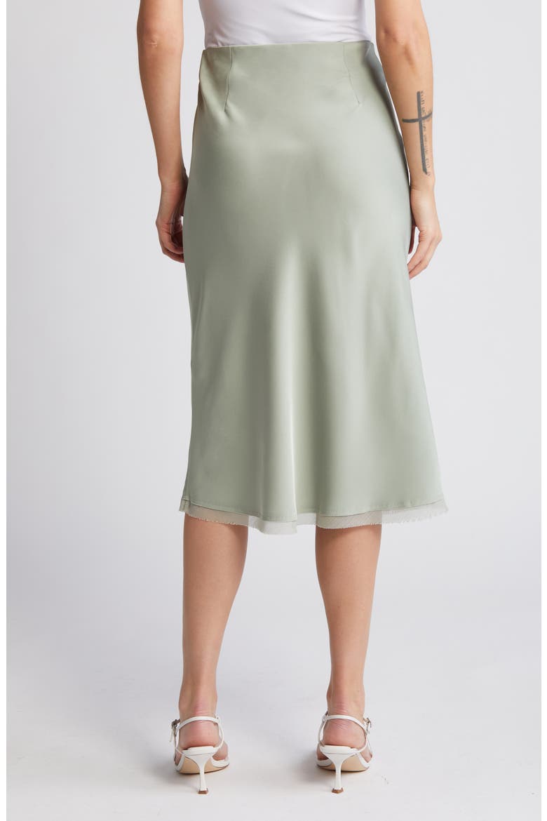 Kat Satin Midi Skirt, Alternate, color, ARTICHOKE