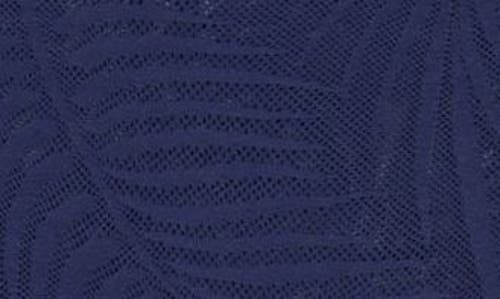 Meundies Allover Lace High Waist Briefs In Navy Feather