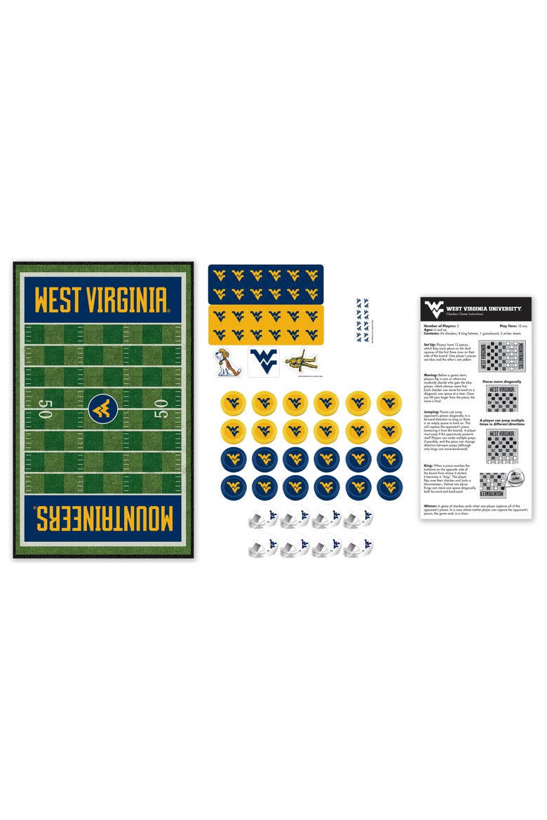 West Virginia NCAA Checkers Board Game, Alternate, color, Multicolor
