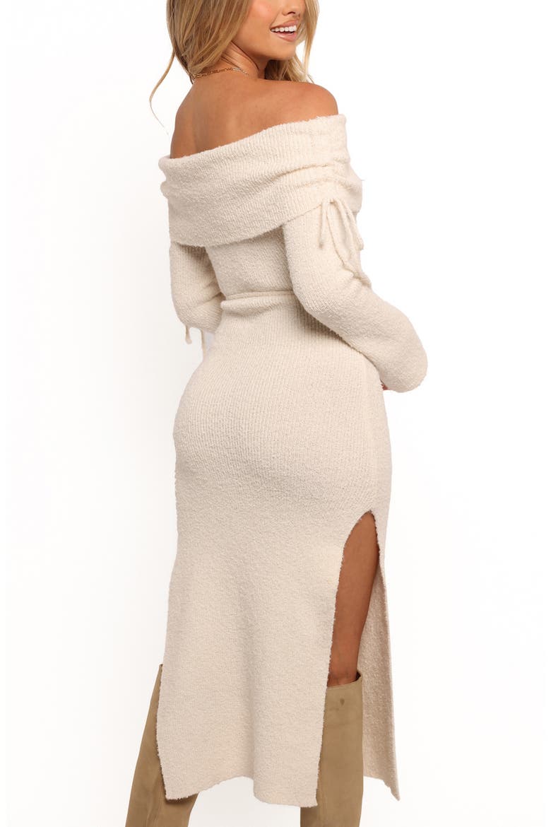 Annabelle Off the Shoulder Midi Sweater Dress, Alternate, color, WHITE