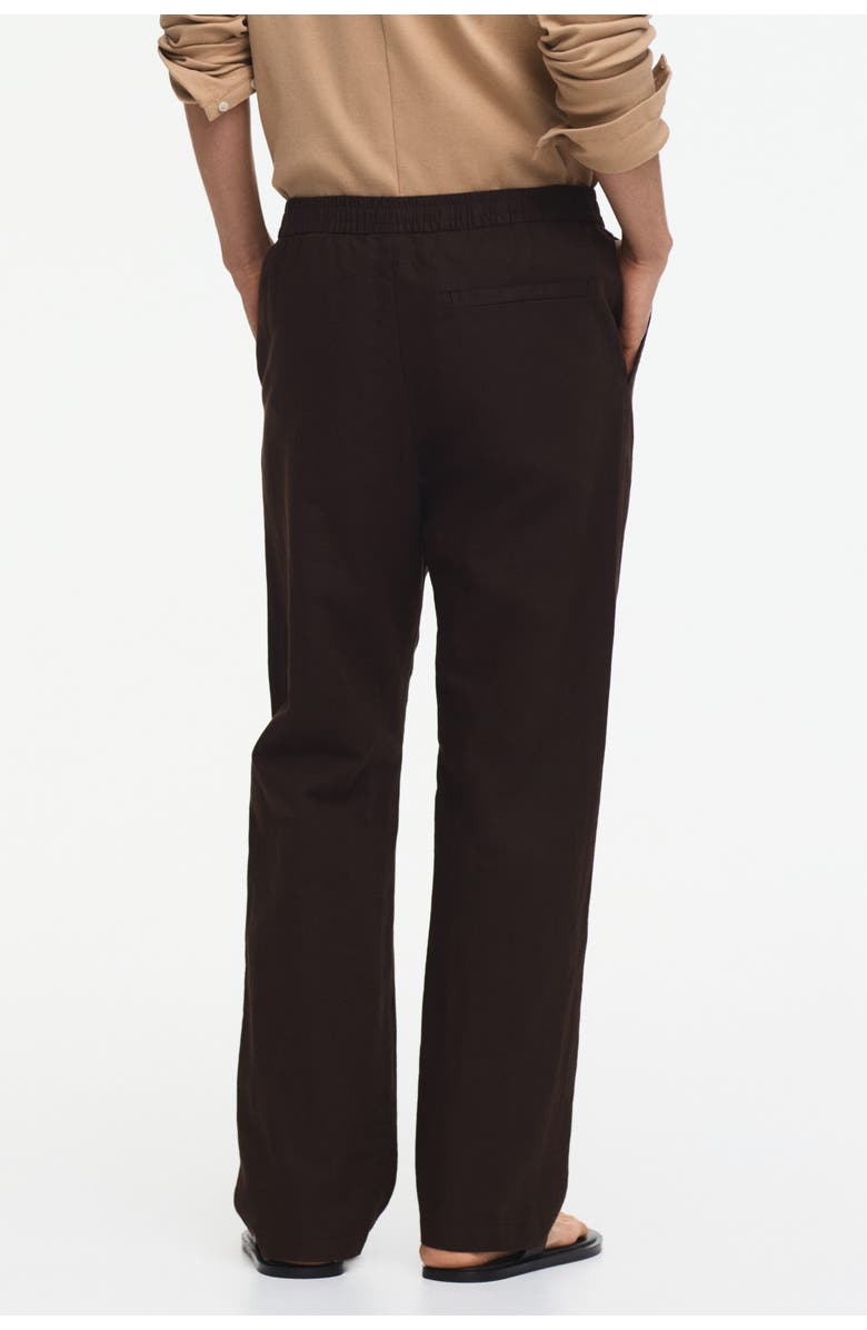 H&M Regular-fit linen-blend pants, Alternate, color, Dark Brown
