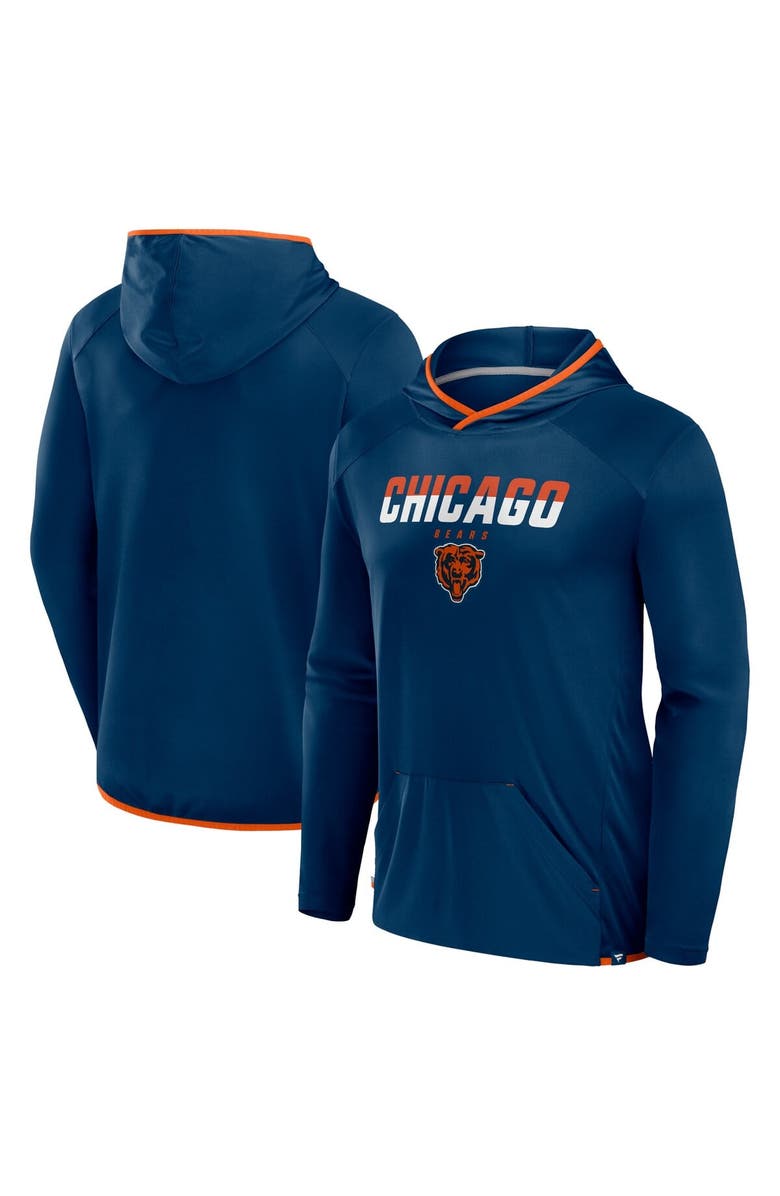 FANATICS Men's Fanatics Navy Chicago Bears Transitional Defender Hoodie Long Sleeve T-Shirt, Main, color, Navy