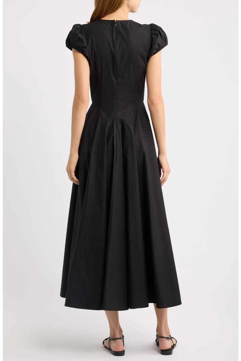 Rivelle Midi Dress, Alternate, color, BLACK