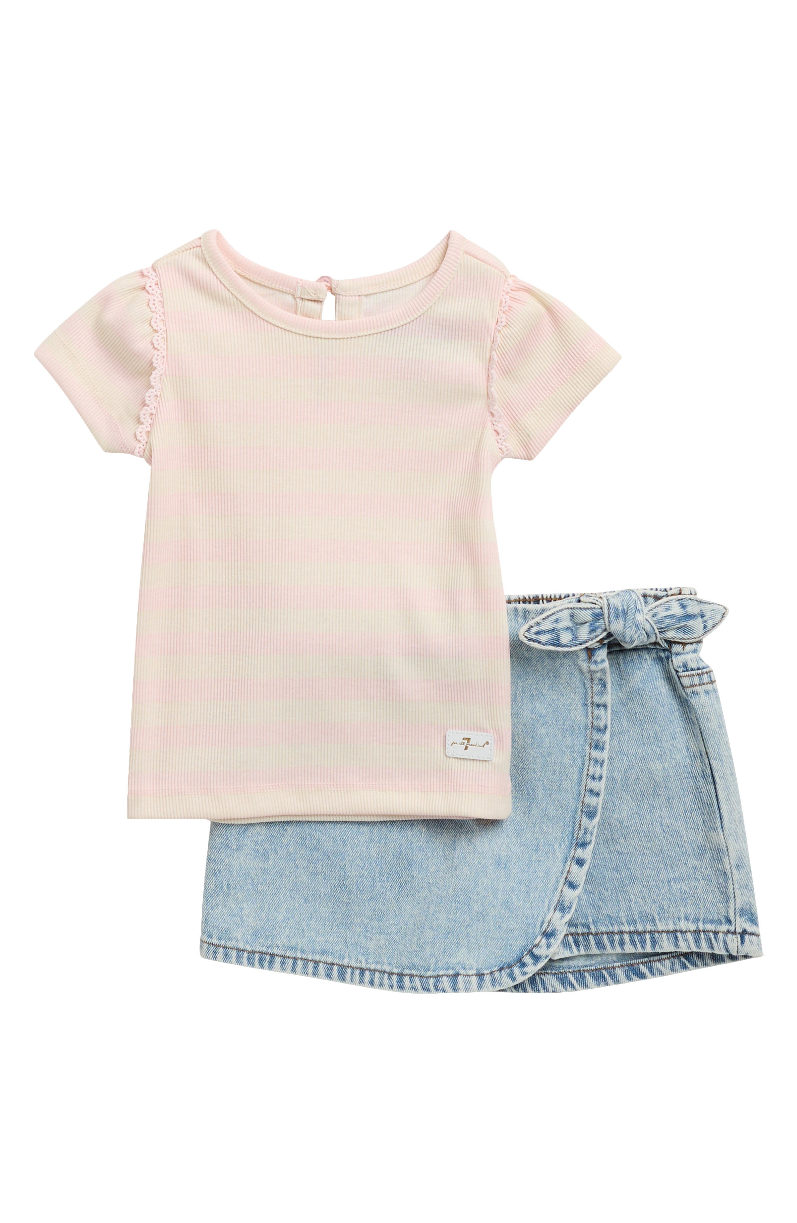 7 For All Mankind Short Sleeve Top & Skort Set
