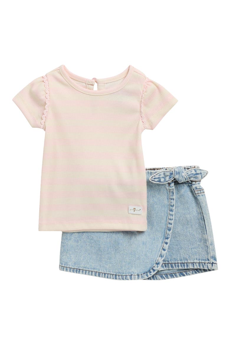 Short Sleeve Top & Skort Set, Main, color, ANTIQUE WHITE