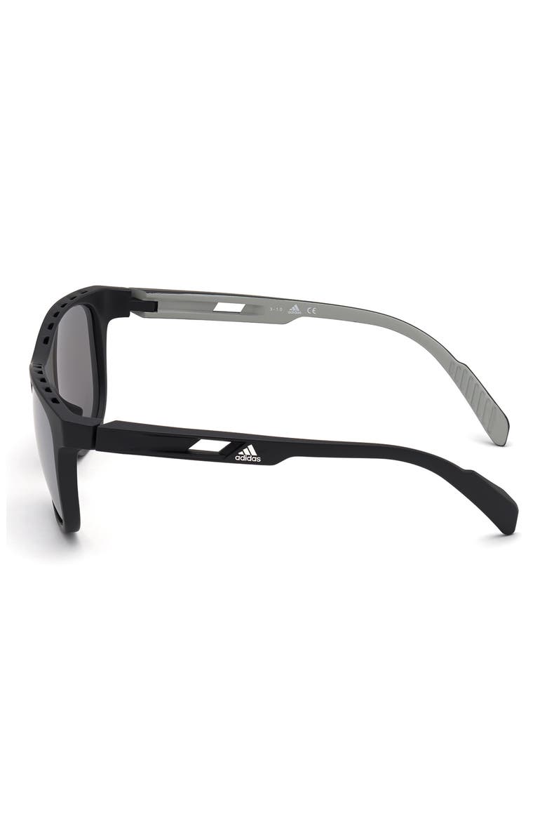 55mm Round Sunglasses, Alternate, color, MATTE BLACK / SMOKE MIRROR