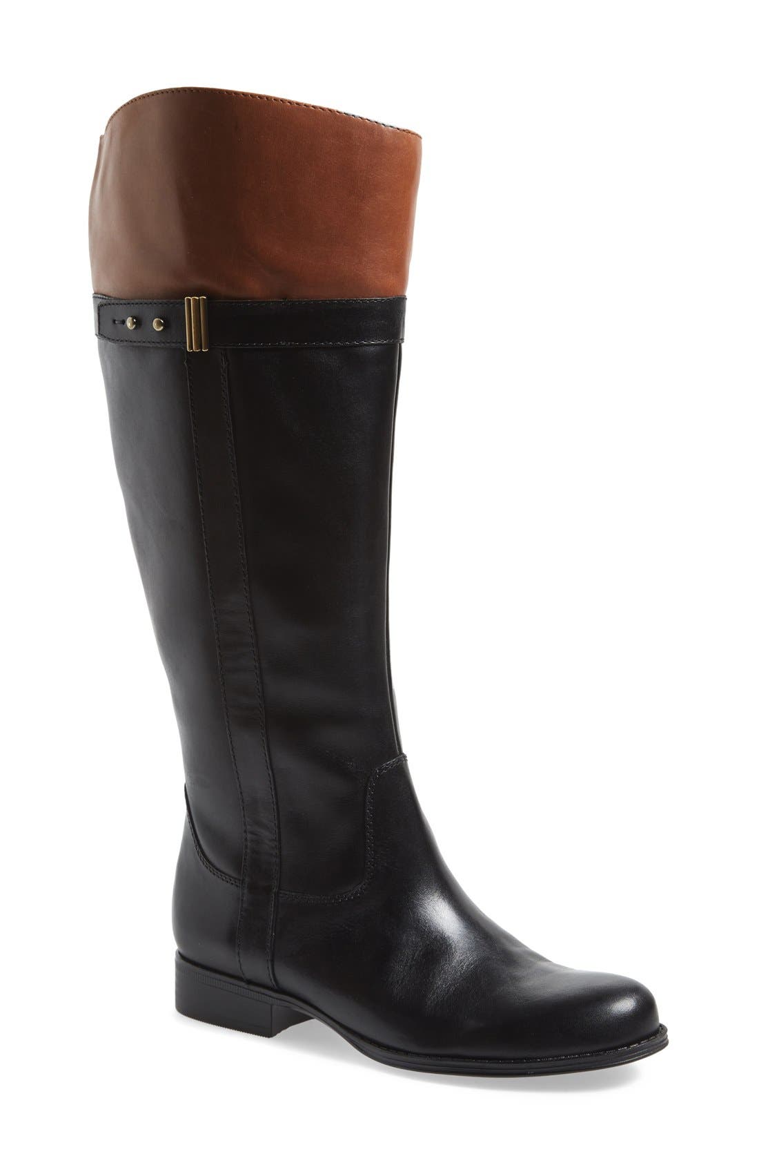 'Josette' Knee High Boot, Main, color, BLACK/ BANANA