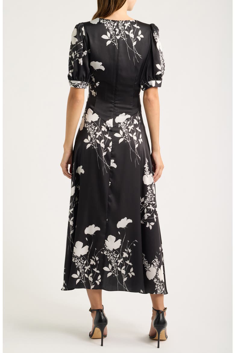 Mixed Print Floral Dress, Alternate, color, BLACK MULTI