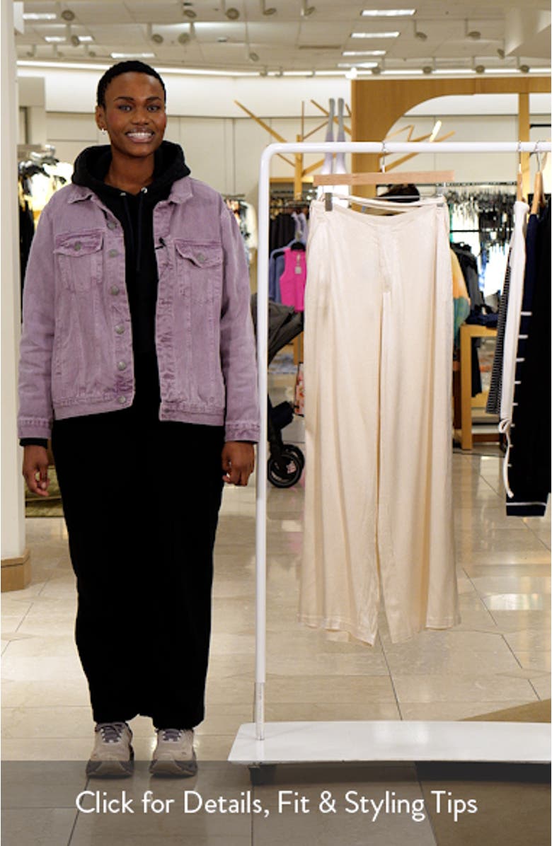 Deserae Silk Blend Wide Leg Pants, sales video thumbnail
