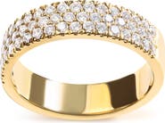 Haus of Brilliance 14K Yellow Gold Pave Set 3/4 cttw Multi Row Diamond Band Ring (H-I Color, SI2-I1 Clarity) - Size 7