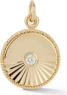 Ember Fine Jewelry 14K Yellow Gold Diamond Medallion Charm Pendant