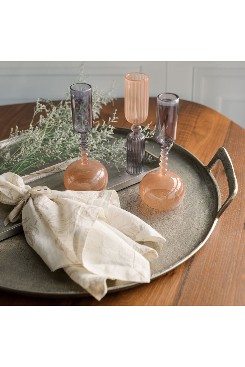 Etched Borosilicate Glass Bud Vases in Smoke, Alternate, color, Smoke