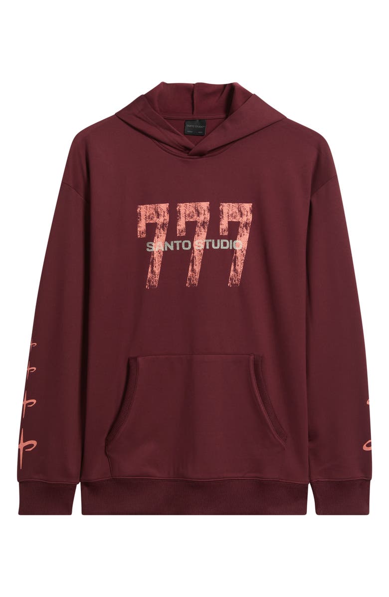 SANTO STUDIO Tempo 777 Enjoy Comfort Comfort Fleece Graphic Hoodie, Alternate, color, Merlot