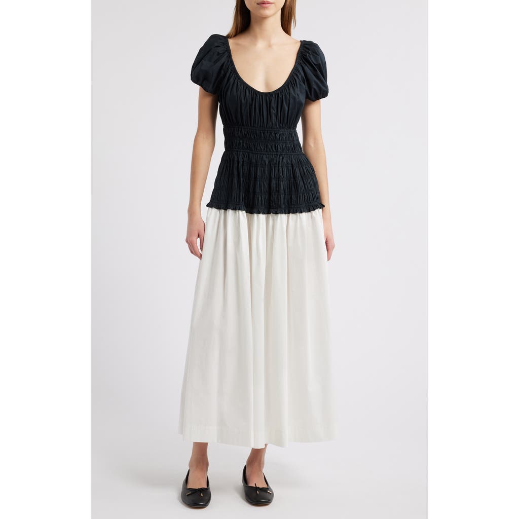 DOEN DÔEN ENYA PLEATED ORGANIC COTTON MAXI DRESS