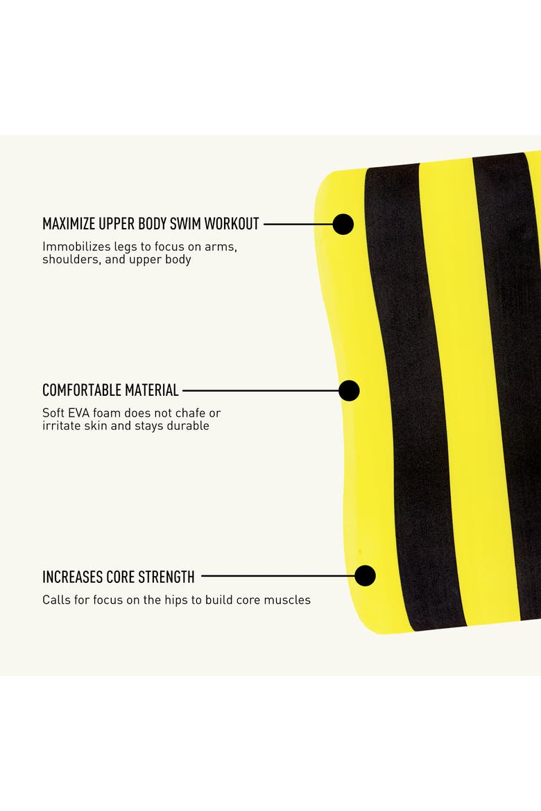 Foam Pull Buoy for Swim Training Upper Body Strength Builder Improves Stroke Technique Soft EVA Foam, Alternate, color, Yellow & Black