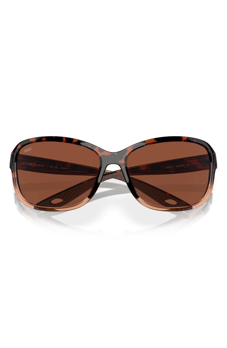 Costa Del Mar Seadrift 60mm Polarized Square Sunglasses, Alternate, color, Bronze