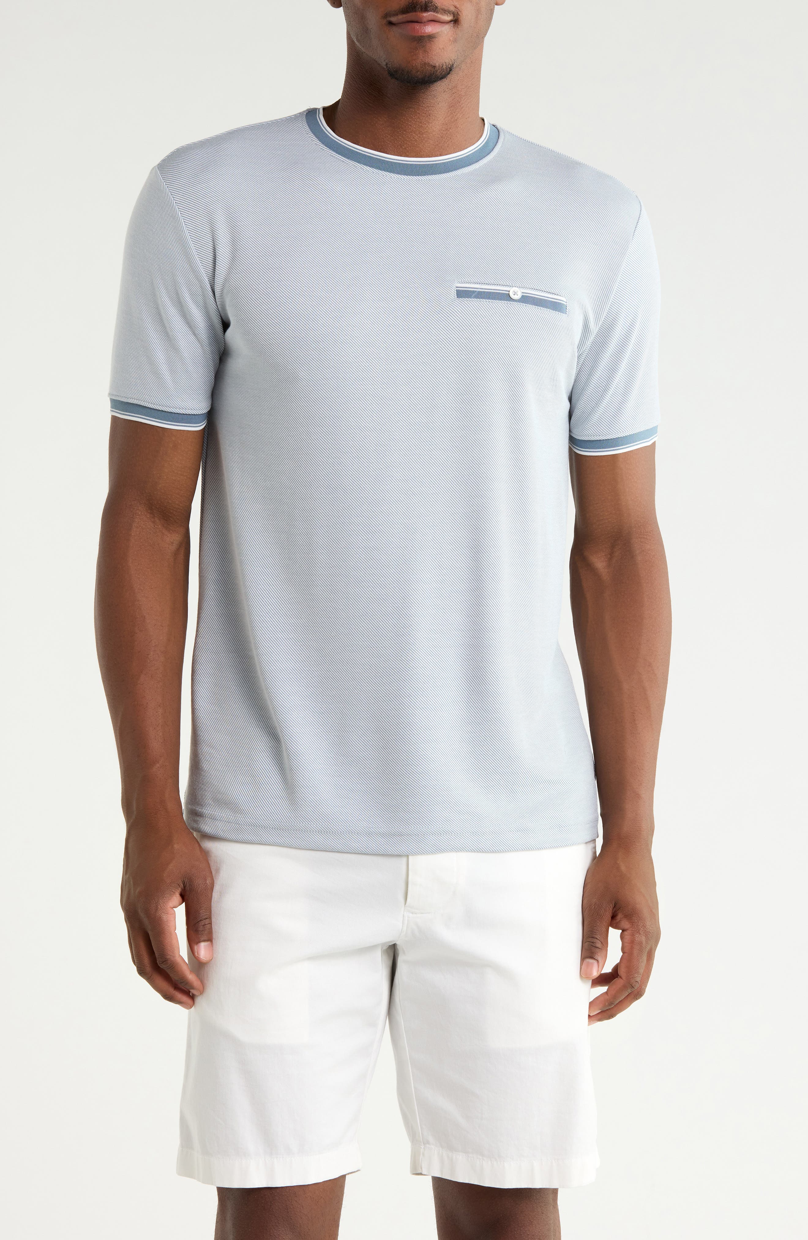 Tipped Cotton Jacquard T-Shirt