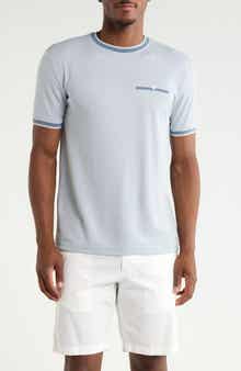Tipped Cotton Jacquard T-Shirt
