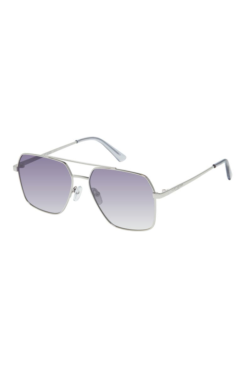 58mm Square Sunglasses, Alternate, color, SILVER