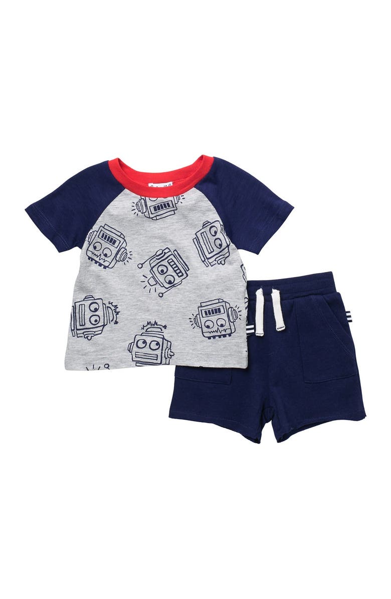 Splendid Robot Print Tee & Shorts Set, Main, color,