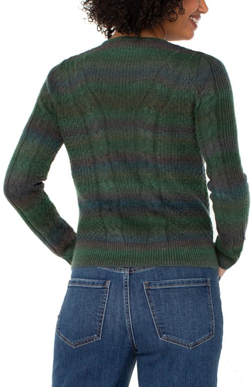 Liverpool Los Angeles Cable Stitch Sweater In Green