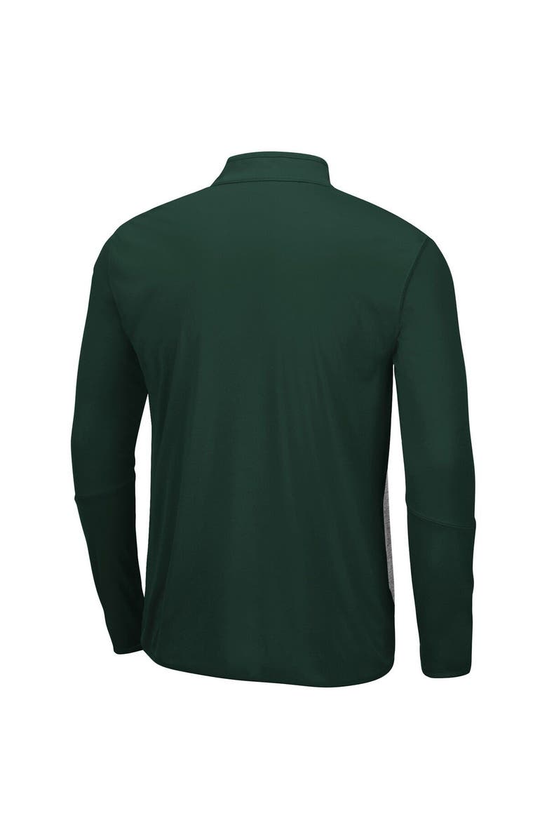 COLOSSEUM Men's Colosseum Heathered Gray/Green Michigan State Spartans Prospect Quarter-Zip Jacket, Alternate, color, 