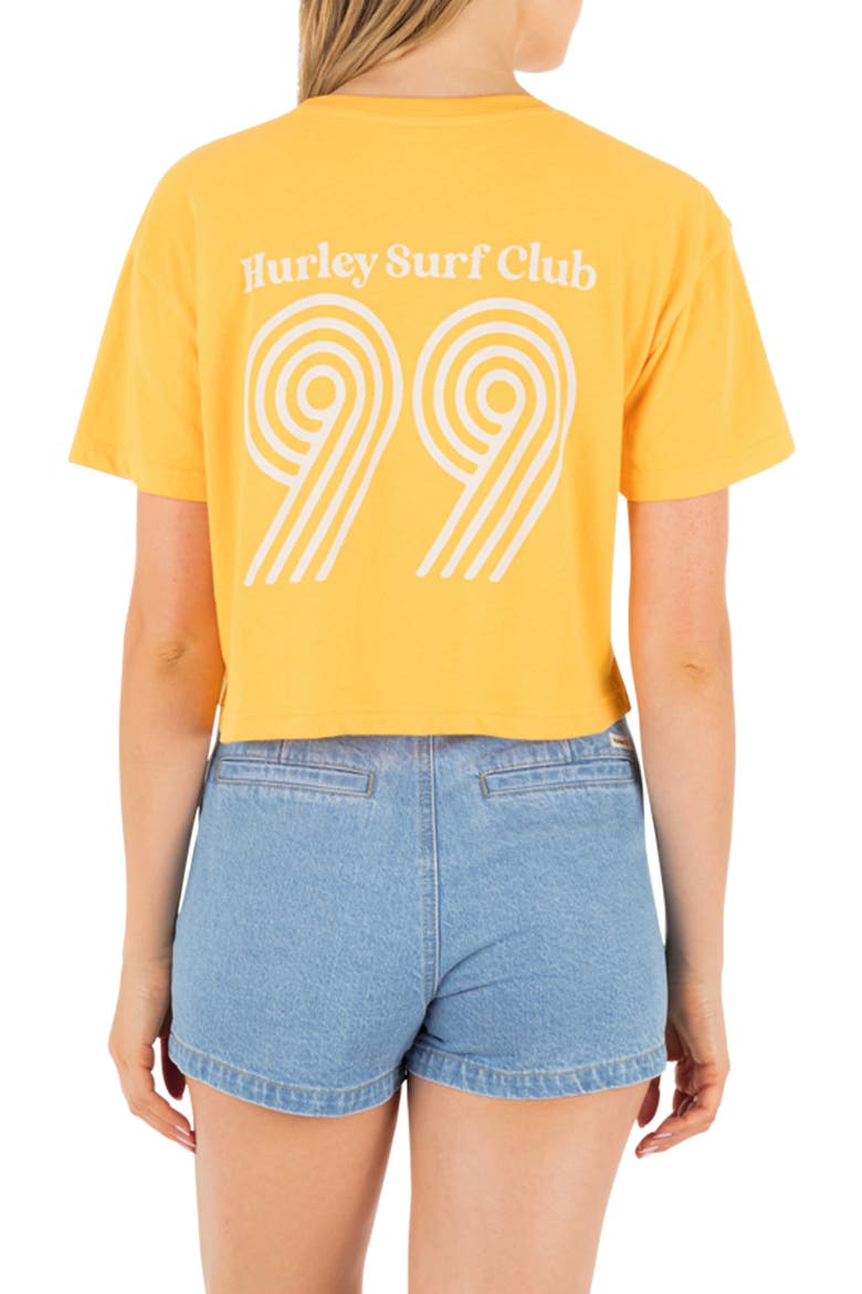 Rollers Boxy Crop Cotton Graphic T-Shirt, Alternate, color, MARIGOLD