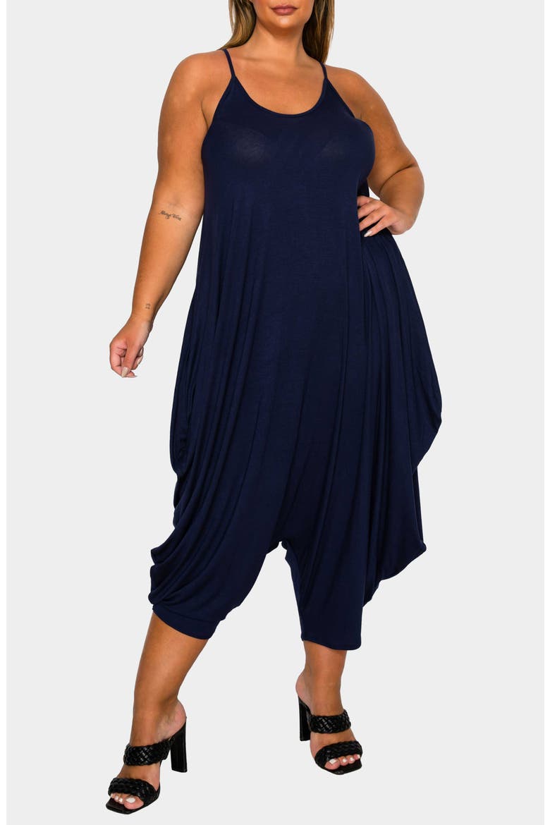 Quinn Pocket Balloon Leg Jumpsuit, Main, color, NAVY