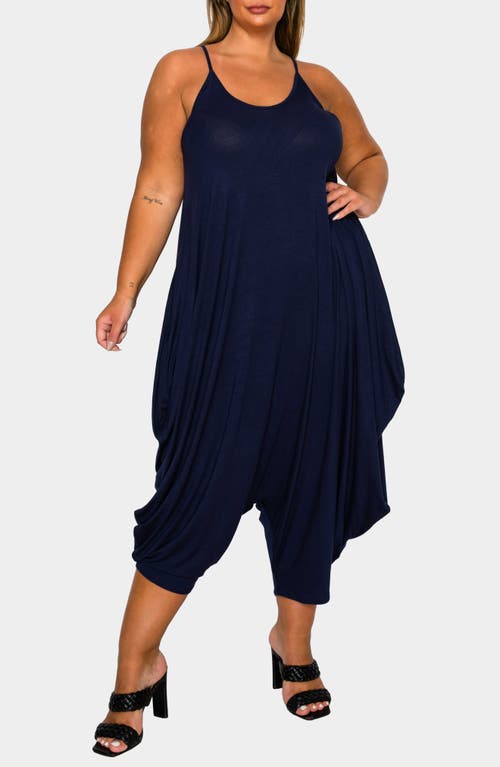 L I V D Quinn Pocket Balloon Leg Jumpsuit In Blue