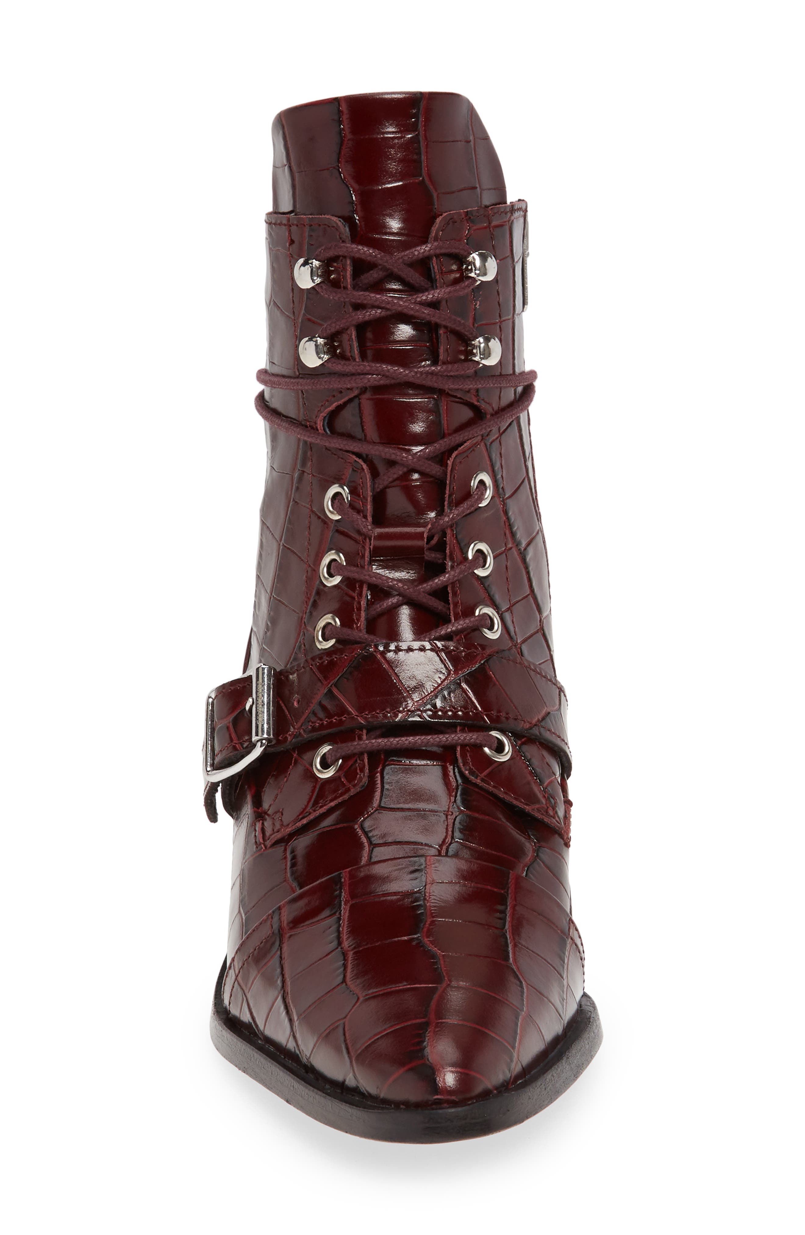 Katy Boot, Alternate, color, BERRY CROC LEATHER