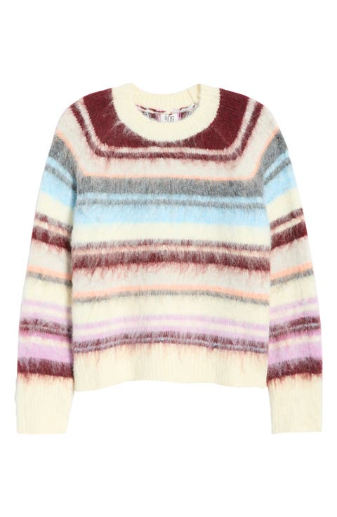 Stripe Brushed Crewneck Sweater