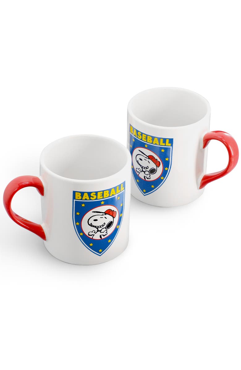PEANUTS Best In Sports Baseball 4 Piece 19 Ounce Stoneware Mug Set, Alternate, color, White