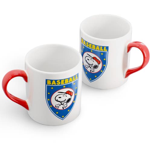 Peanuts Best In Sports Baseball 4 Piece 19 Ounce Stoneware Mug Set In Multi