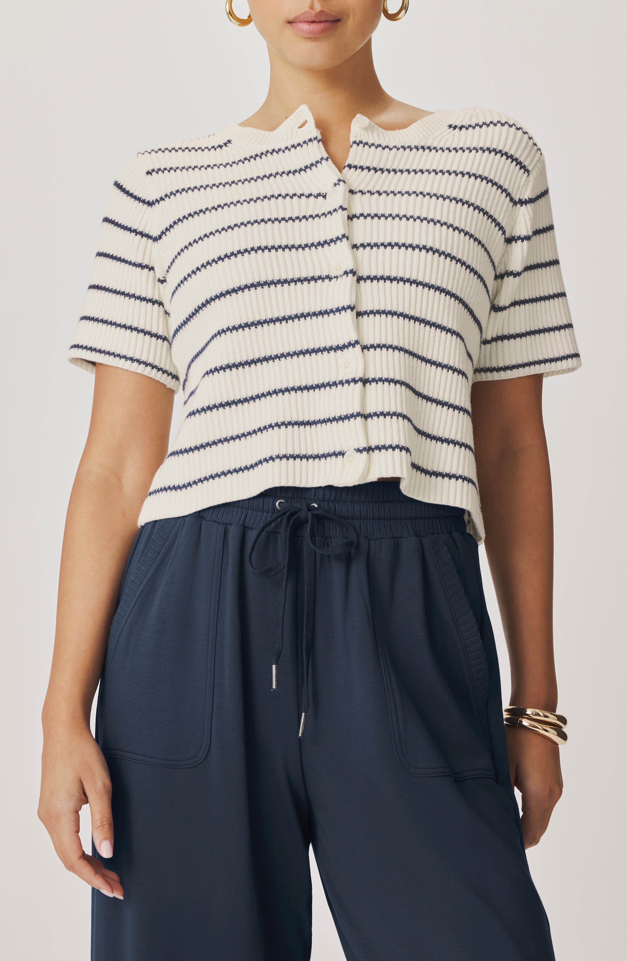 Delilah Stripe Cotton Cardigan