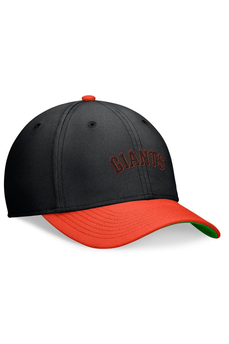Men's Nike Black/Orange San Francisco Giants Cooperstown Collection Rewind Swooshflex Performance Hat, Alternate, color, Black