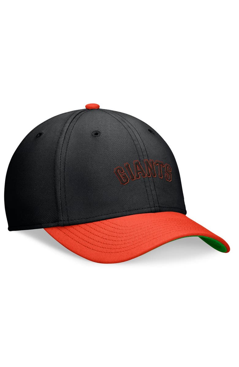 Nike Men's Nike Black/Orange San Francisco Giants Cooperstown Collection Rewind Swooshflex Performance Hat, Alternate, color, Black