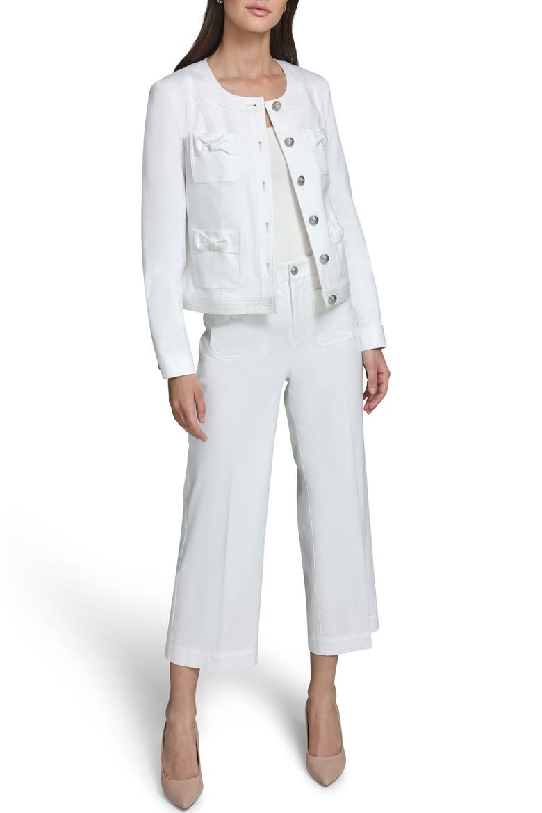 Bow Four Pocket Jacket, Alternate, color, SOFT WHITE