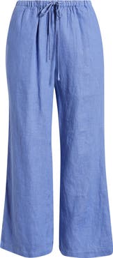 Caslon® Wide Leg Crop Linen Pants