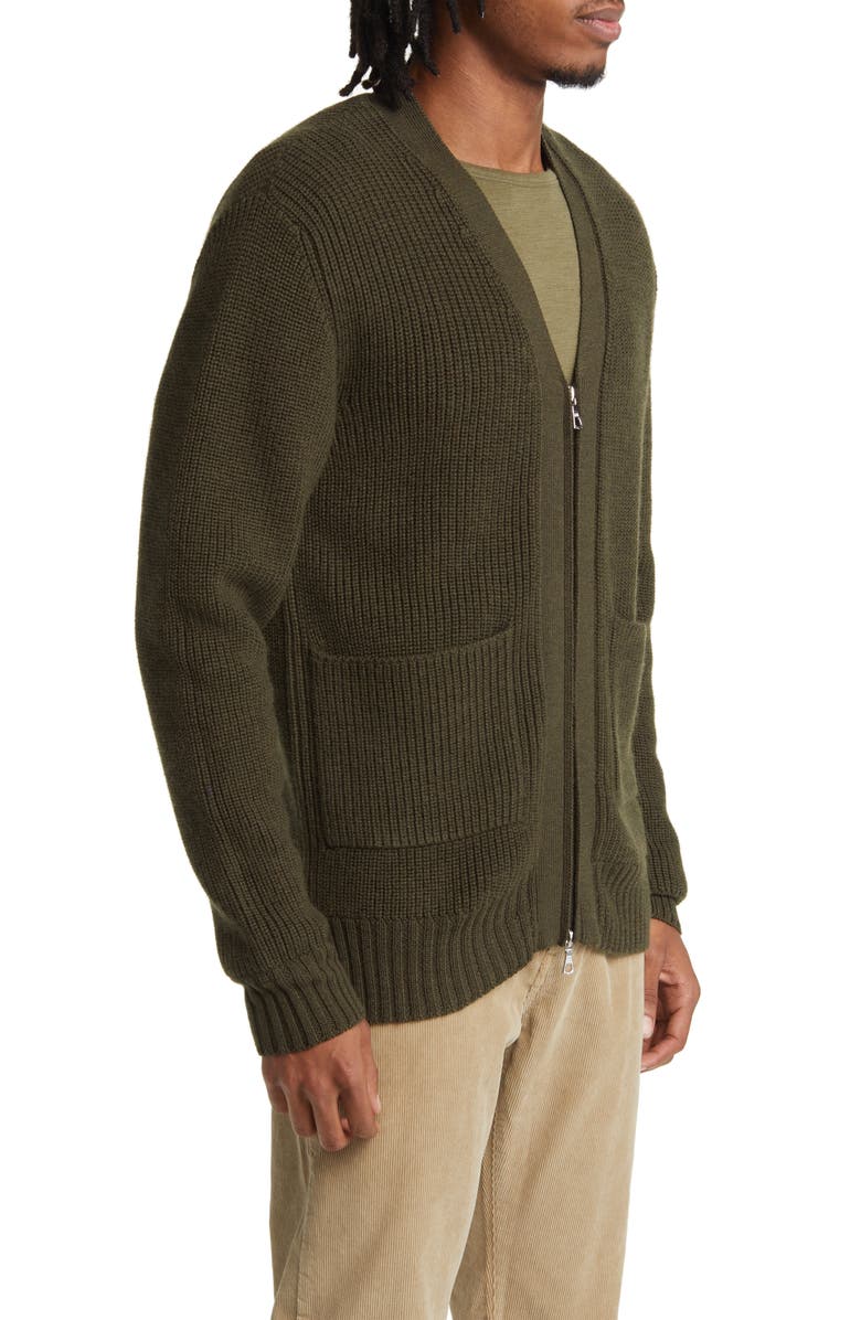 Officine Générale Merino Wool Zip Cardigan, Alternate, color,