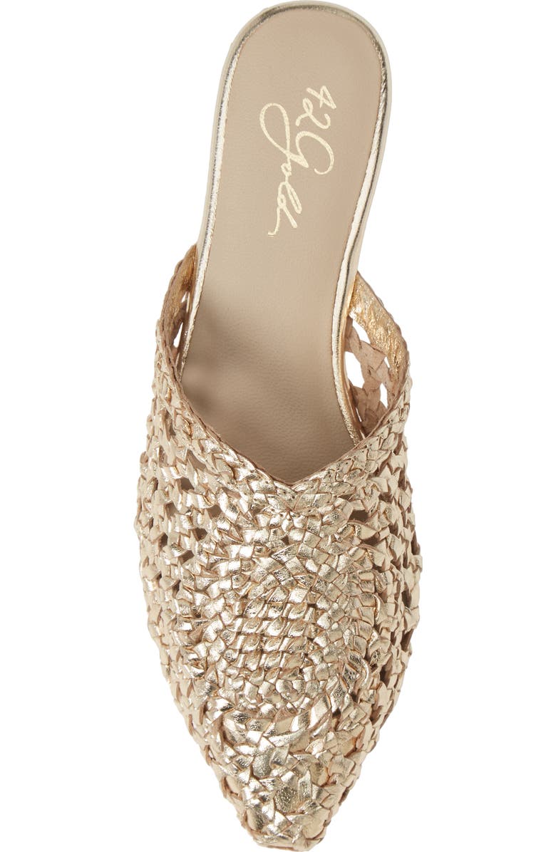 42 Gold Charmed Pointed Toe Mule, Alternate, color, Gold Leather