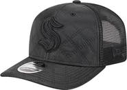 New Era Men's New Era  Black Seattle Kraken Quilted Nylon 9SEVENTY Adjustable Trucker Hat