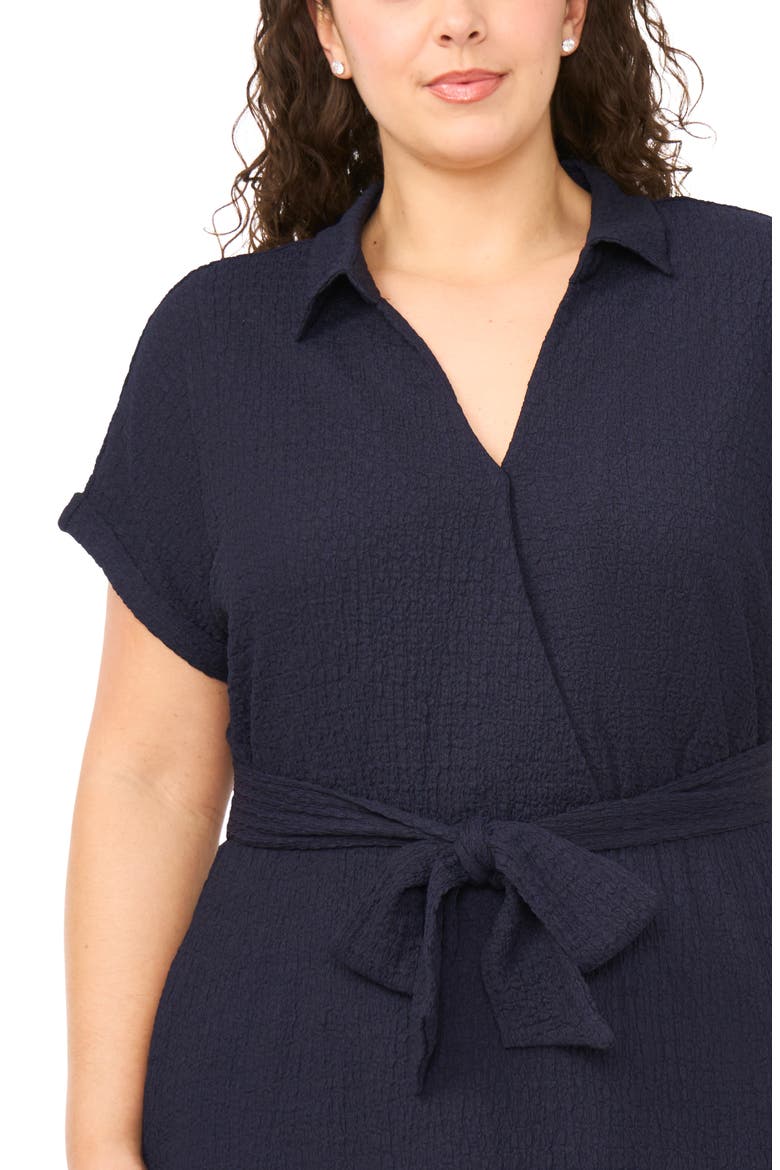 Tie Belt Textured Midi Dress, Alternate, color, BARITONE BLUE