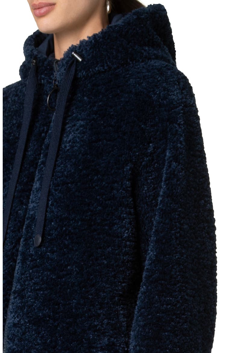 Faux Shearling & Nylon Reversible Coat, Alternate, color, NAVY