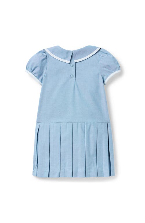 Janie And Jack The Oxford Pleated Dress In Blue