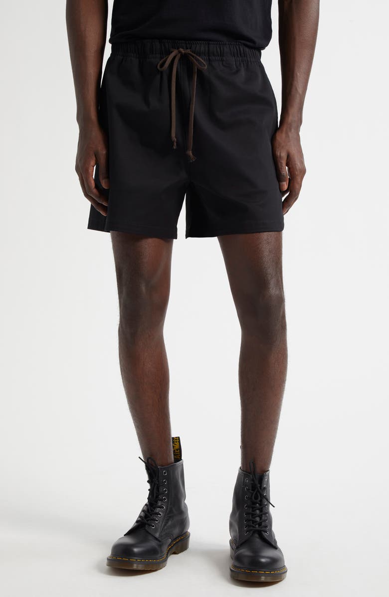 JKEEFER Rollins Stretch Cotton Gabardine Running Shorts, Main, color, Black