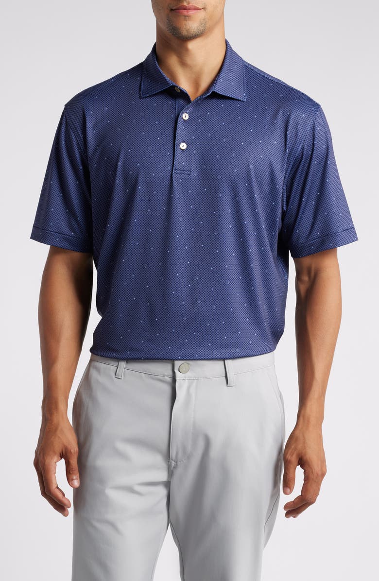 Peter Millar Crown Crafted North Star Geo Print Performance Polo, Main, color, 