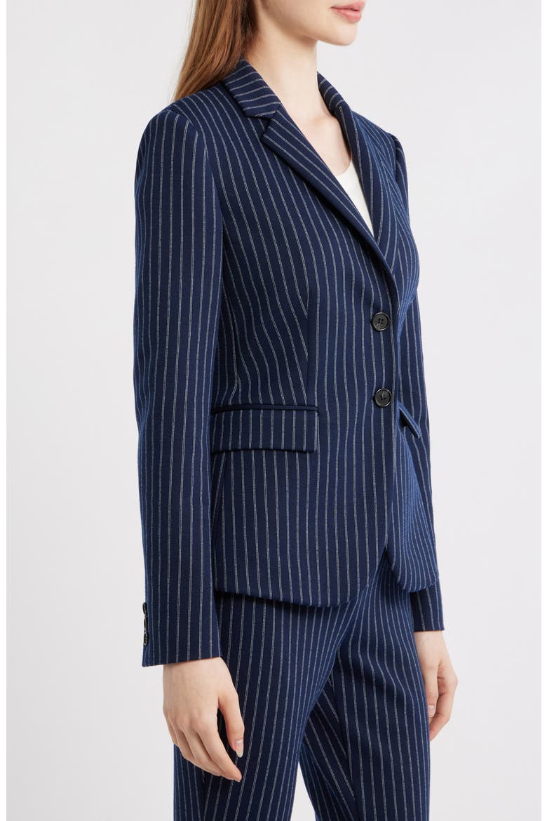Carissa Pinstripe Knit Blazer, Alternate, color, NAVY MULTI