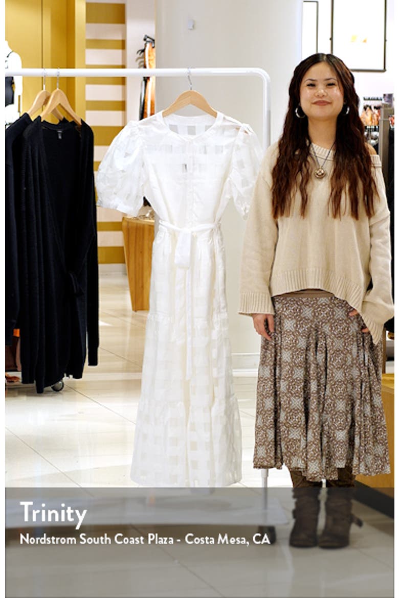 Check Puff Sleeve Belted Shirtdress video