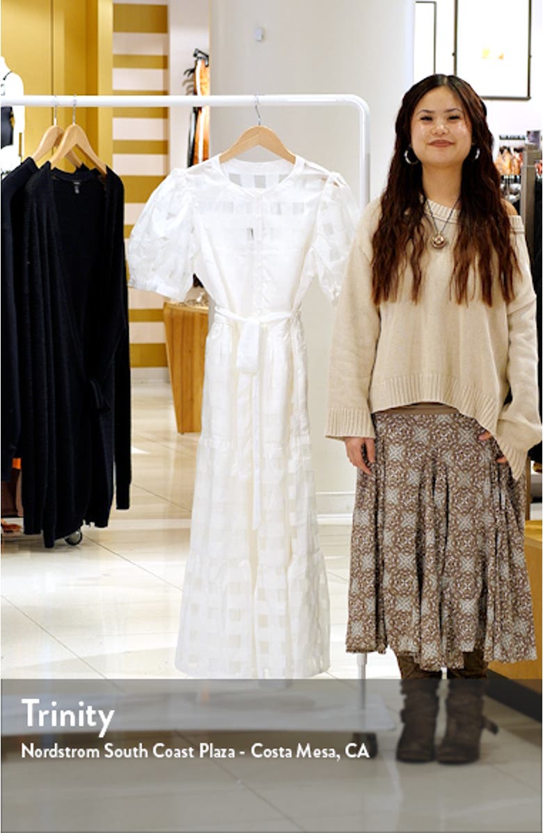 Check Puff Sleeve Belted Shirtdress, sales video thumbnail