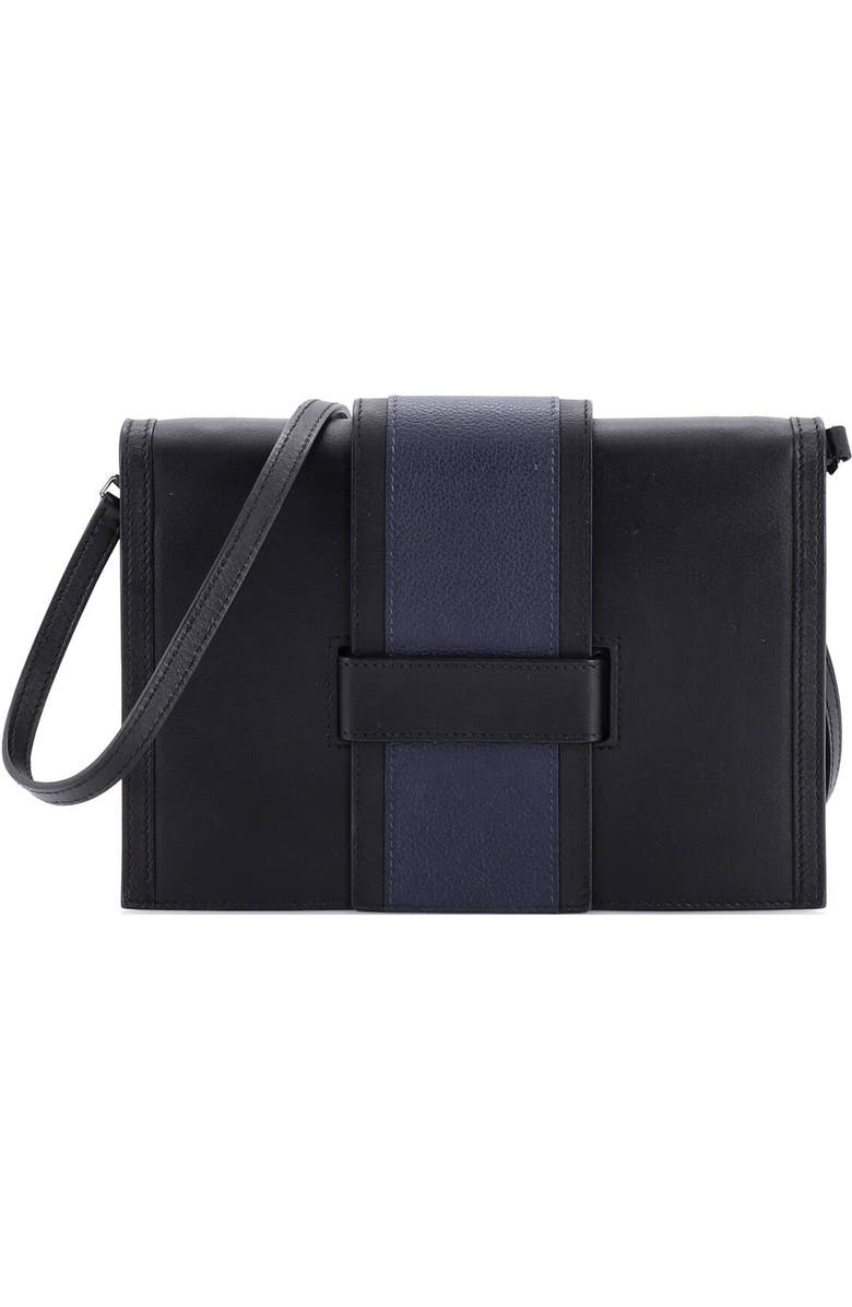 Pre-Owned Hermes H Passant Clutch Shoulder Bag Evercolor, Main, color, Noir